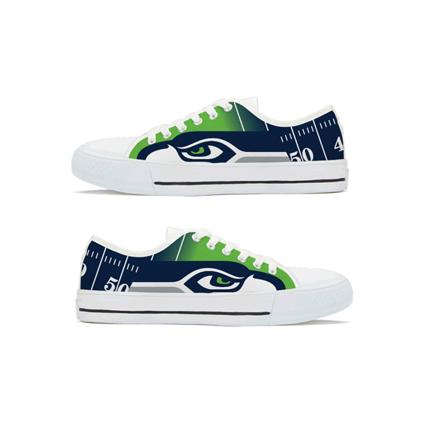 Women's Seattle Seahawks Low Top Canvas Sneakers 002 Women's Seattle Seahawks Low Top Canvas Sneakers 002